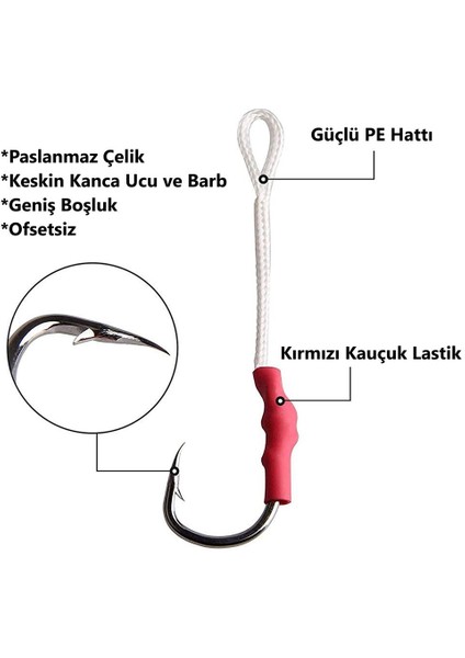 VIP Kalite Paslanmaz Olta Balıkçılık Jig Asist Olta İğne