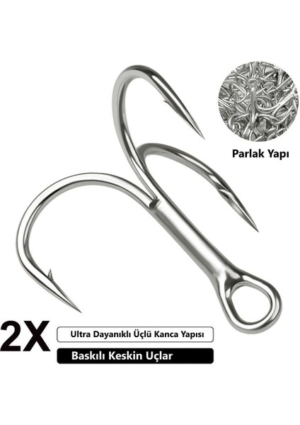 VIP Kalite 3 Kollu 2x & 4x Yüksek Karbonu Olta Balık İğne