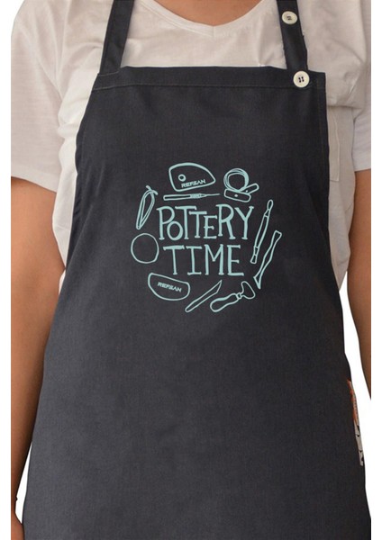 Renkli Stylish Atölye Önlüğü - Pottery Time
