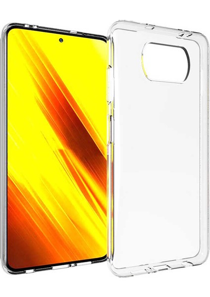 Xiaomi Poco X3 Kılıf Zore Yumuşak Şeffaf Süper Silikon Kapak Lyon Tech