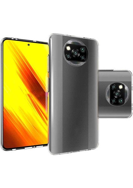 Xiaomi Poco X3 Kılıf Zore Yumuşak Şeffaf Süper Silikon Kapak Lyon Tech