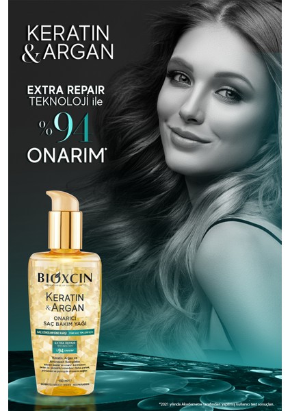 Keratin & Argan Onarıcı ŞAMPUAN300 ml + Bioxcin Kertin Argan Saç Bakım Yağı