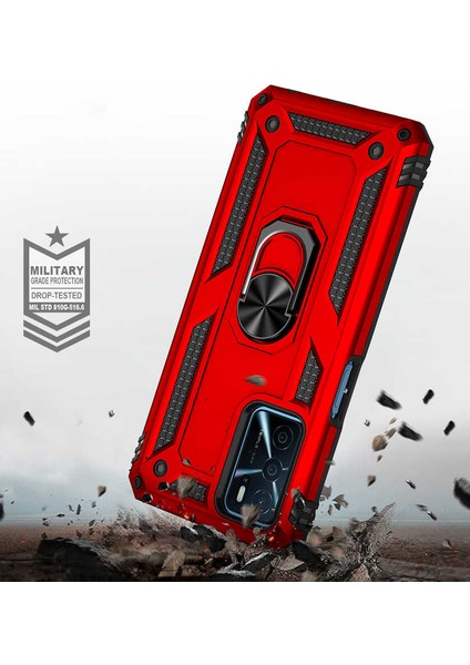 Oppo A16 Kılıf Vega Yüzüklü Standlı + Ekran Koruyucu Nano