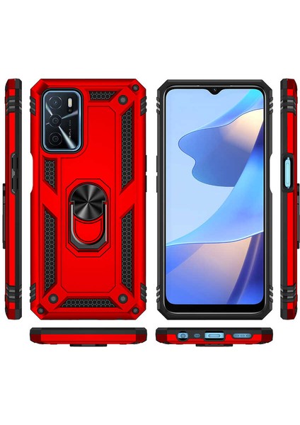 Oppo A16 Kılıf Vega Yüzüklü Standlı + Ekran Koruyucu Nano
