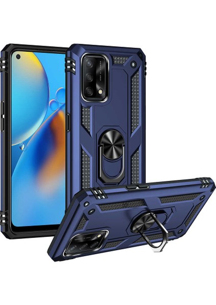 Oppo A74 Kılıf Vega Standlı Yüzüklü + Ekran Koruyucu Nano