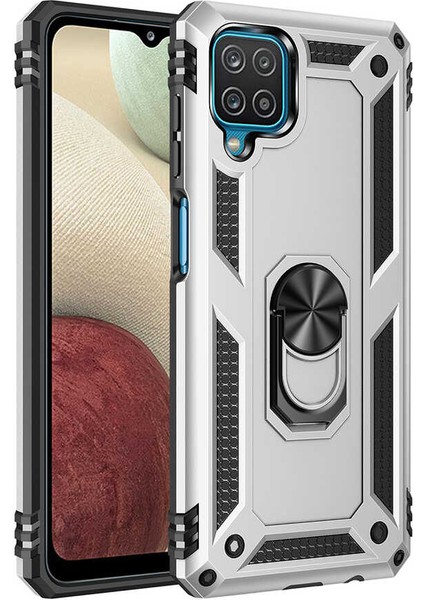 Samsung Galaxy M22 Kılıf Vega Yüzüklü Standlı + Ekran Koruyucu Nano