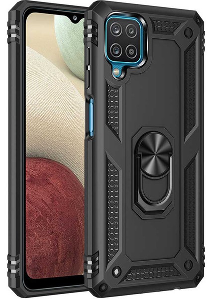 Samsung Galaxy M32 Kılıf Vega Yüzüklü Standlı + Ekran Koruyucu Nano