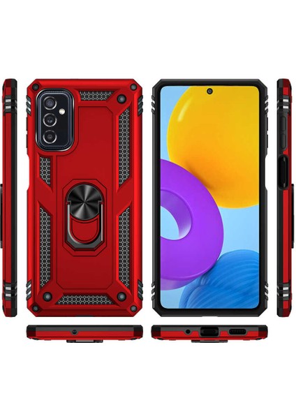 Samsung Galaxy M52 Kılıf Vega Yüzüklü Standlı + Ekran Koruyucu Nano