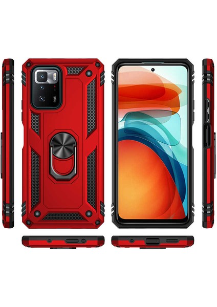Xiaomi Poco X3 Gt Kılıf Vega Yüzüklü Standlı + Ekran Koruyucu Nano