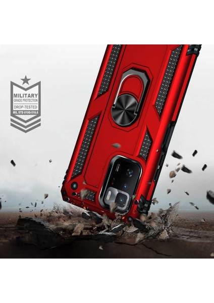 Xiaomi Poco X3 Gt Kılıf Vega Yüzüklü Standlı + Ekran Koruyucu Nano