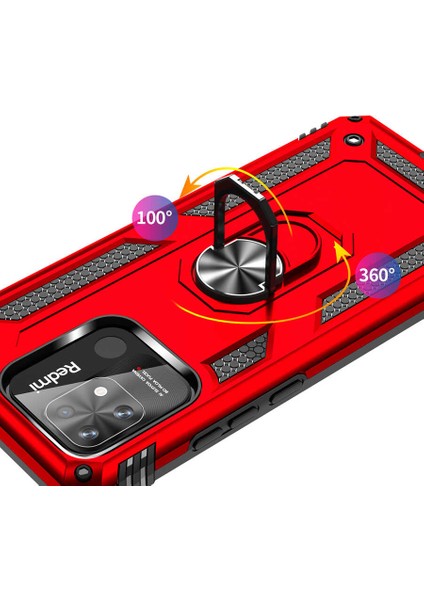 Xiaomi Poco C40 Kılıf Vega Yüzüklü Standlı + Ekran Koruyucu Nano