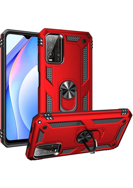 Xiaomi Redmi 9t Kılıf Vega Yüzüklü Standlı + Ekran Koruyucu Nano