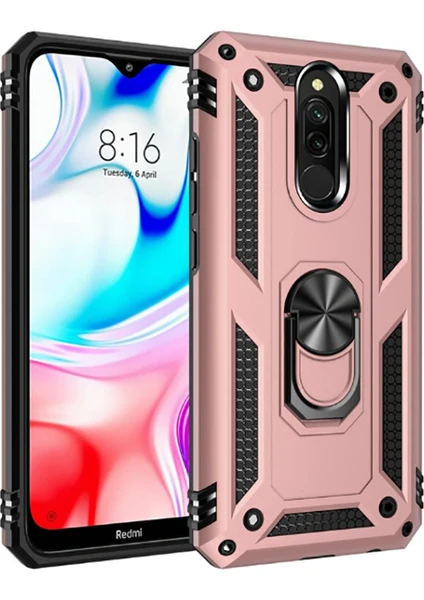 Xiaomi Redmi 8 Kılıf Vega Standlı Yüzüklü + Ekran Koruyucu Nano