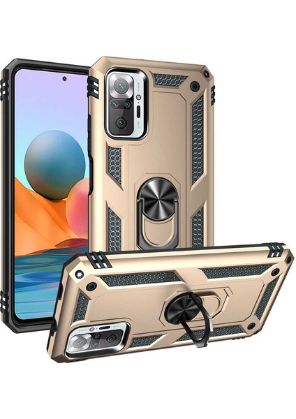 Xiaomi Redmi Note 10 Pro Kılıf Vega Standlı Yüzüklü + Ekran Koruyucu Nano