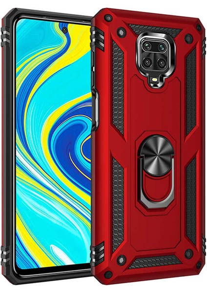 Xiaomi Redmi Note 9s Kılıf Vega Standlı Yüzüklü + Ekran Koruyucu Nano
