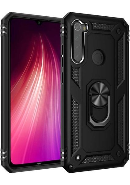 Xiaomi Redmi Note 8 Kılıf Vega Standlı Yüzüklü + Ekran Koruyucu Nano