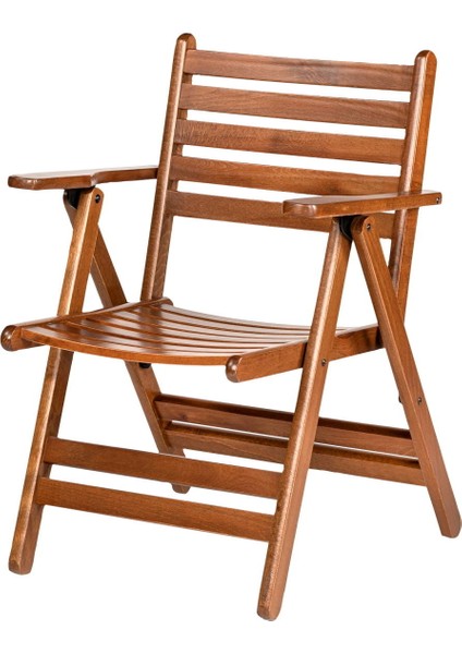 Antalya Ahşap Bahçe Balkon Takımı: 70 cm Yuvarlak Masa + 2 Minderli Sandalye | Katlanır Set