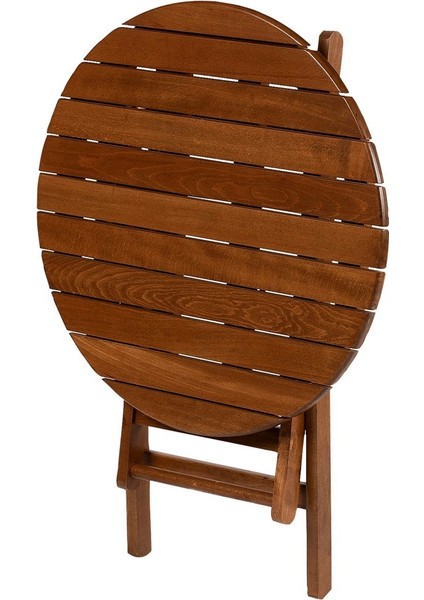 Manavgat Ahşap Bahçe Balkon Seti | 70 cm Yuvarlak Katlanır Masa + 2 Minderli Sandalye Takımı modelleri