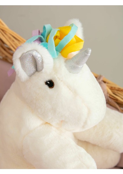 Shiva Gift&More Nakış Detaylı Pelüş Dolgulu Pony Bebek Kırlent Unicorn Uyku ve Oyun Arkadaşı