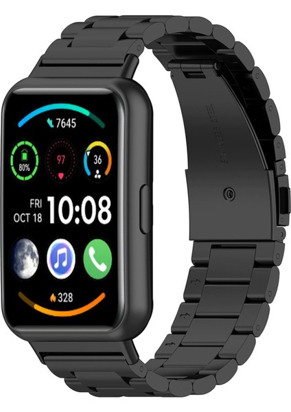 Huawei Watch Fit 2 Uyumlu Metal Baklalı Kordon