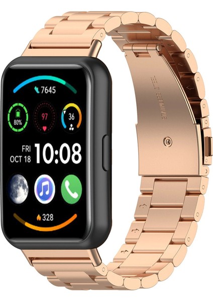 Huawei Watch Fit 2 Uyumlu Metal Baklalı Kordon