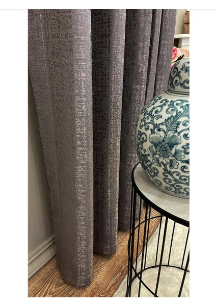 Elena Model Jakar Zemin Kendinden Desenli 1/2,5 Pile Fon Perde