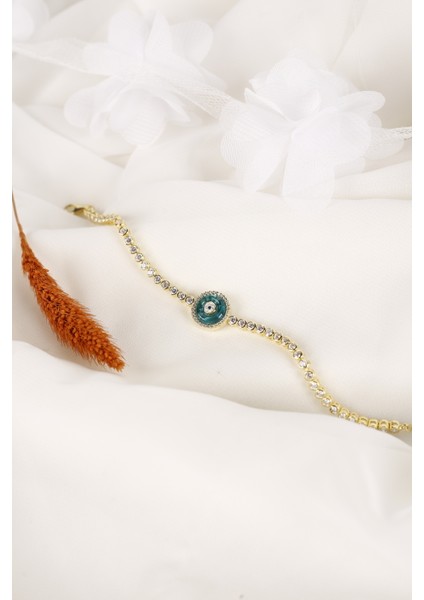 Altın Kaplama Su Yolu Nazar Boncuk Camgöz 925 Ayar Gümüş Bileklik modelleri