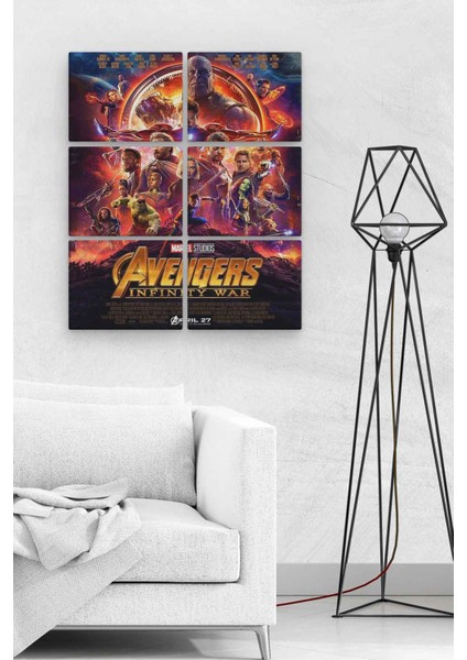 Avengers 6 Parça Ahşap Mdf Tablo NHL1713