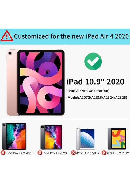 Apple iPad Air 3 2019 A2123 A2152/53/54 Seri Yatay Standlı Sert P.c Arka Kapak Uyku Modlu Basic Smart Kılıf