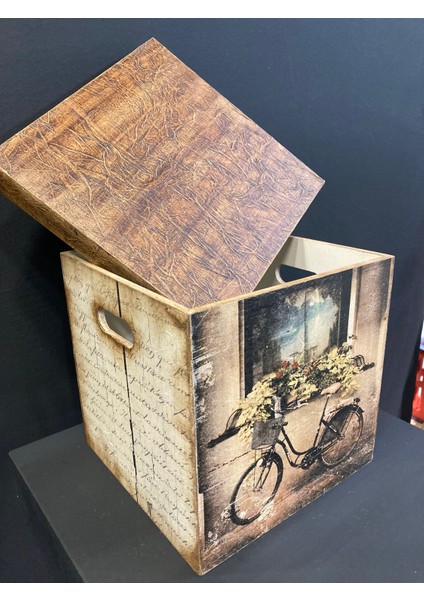 Decoratif Ahşap Kare Kutu 20 x 20 Lizzart 1072