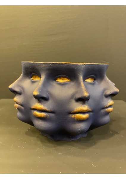 Çok Yüzlü Saksı 10 x 15 Polyester El Boyama LIZZART1048