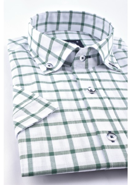 2022- Kısa Kol Adv Ekose Regular Gömlek /yeşil/l modelleri