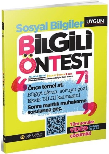 7. Sınıf Sosyal Bilgiler Bilgili Ön Test