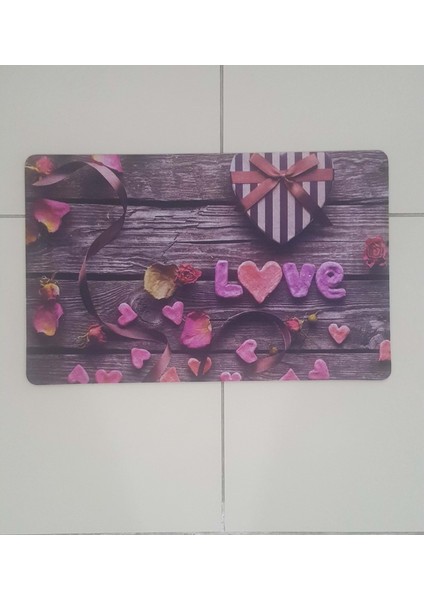 Dijital Baskılı Kapı Önü Paspas Love