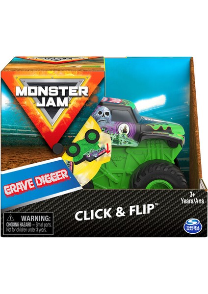 Monster Jam 1:43 Click & Flip Araçlar Grave Digger