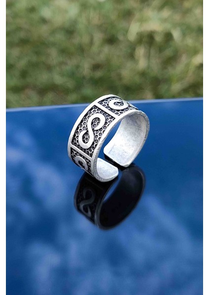 Forever Sonsuzluk Model Gümüş Kaplama Ayarlanabilir Unisex Yüzük