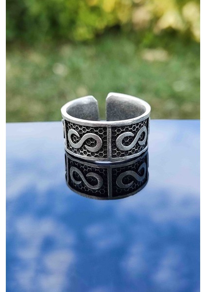 Forever Sonsuzluk Model Gümüş Kaplama Ayarlanabilir Unisex Yüzük