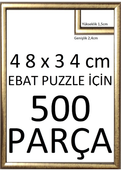 Plus Balıksırtı Yapboz  Puzzle Çerçevesi Sarı 500