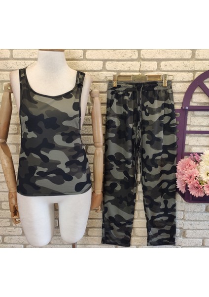 Likralı Süprem Kumaş Kamuflaj Desen Ikili Takım fiyatları