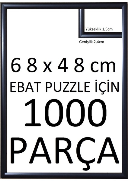 Plus Balıksırtı Yapboz Puzzle Çerçevesi Siyah 1000