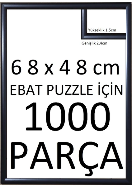 Plus Balıksırtı Yapboz  Puzzle Çerçevesi Siyah 1000