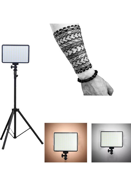 LED-320 Noglare Dövme Stüdyo Işık Polarize Premium Filter&lens Tattoo Lightning System Full Set