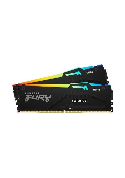 Kıngston Fury Beast Rgb 16Gb 5200Mt/S Ddr5 Cl40 Dımm (Kıt Of 2) Bellek Kf552C40Bbak2-16