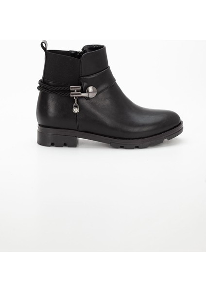 Tures Yanları Lastikli Bilek Boy Kadın Bot Siyah Cilt fırsatları