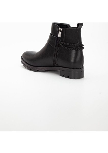 Tures Yanları Lastikli Bilek Boy Kadın Bot Siyah Cilt indirimleri