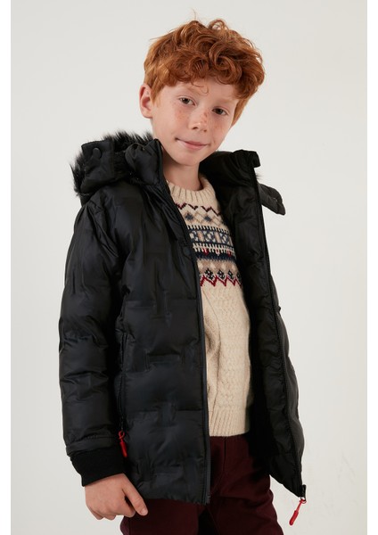 Yakası Suni Kürklü Çıkarılabilir Kapüşonlu Peluş Astarlı Mont Erkek Çocuk Mont 5760055 fiyatları