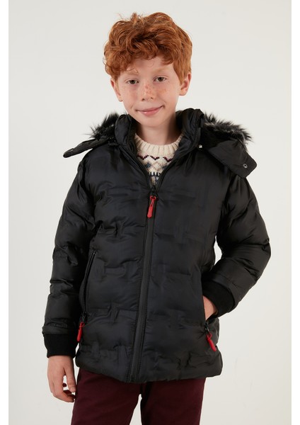 Yakası Suni Kürklü Çıkarılabilir Kapüşonlu Peluş Astarlı Mont Erkek Çocuk Mont 5760055 fırsatları