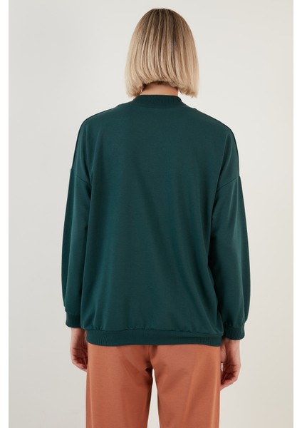 Dik Yaka Basic Örme Sweat Bayan Sweat 5863323 indirimleri