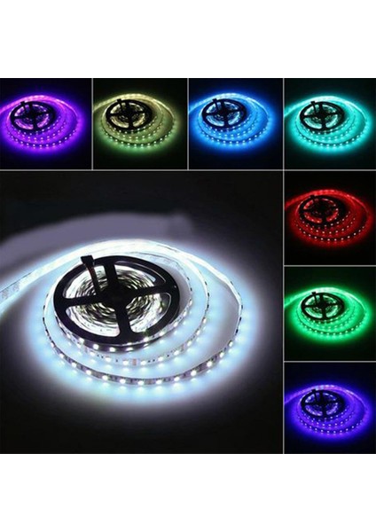 Bilgisayar Masası Için Rgb 3 Metre Adaptörlü 24 Tuşlu Kumandalı Şerit LED Hazır Set