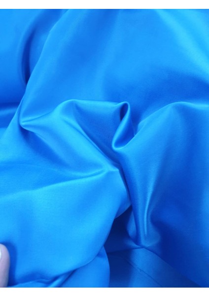 Renkli Saks Mavi Saten Güneşlik Pilesiz Hazır Şekilde modelleri